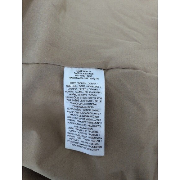 Lauren Ralph Lauren Womens Fringe Trim Goat Suede Jacket Western Beige 14 no tag - Picture 6 of 7